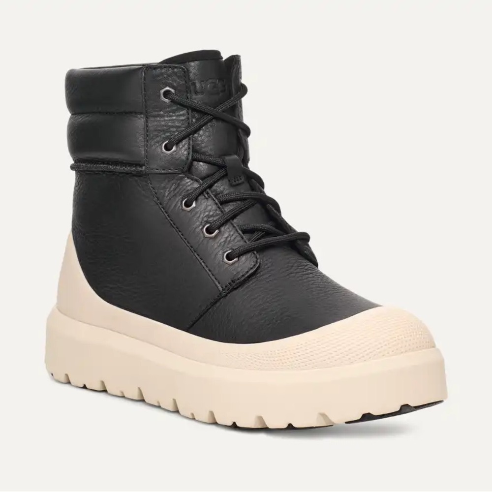 UGG NWT Neumel High Weather Hybrid black lace up winter boot womens 6 / kids 4 - Picture 1 of 8